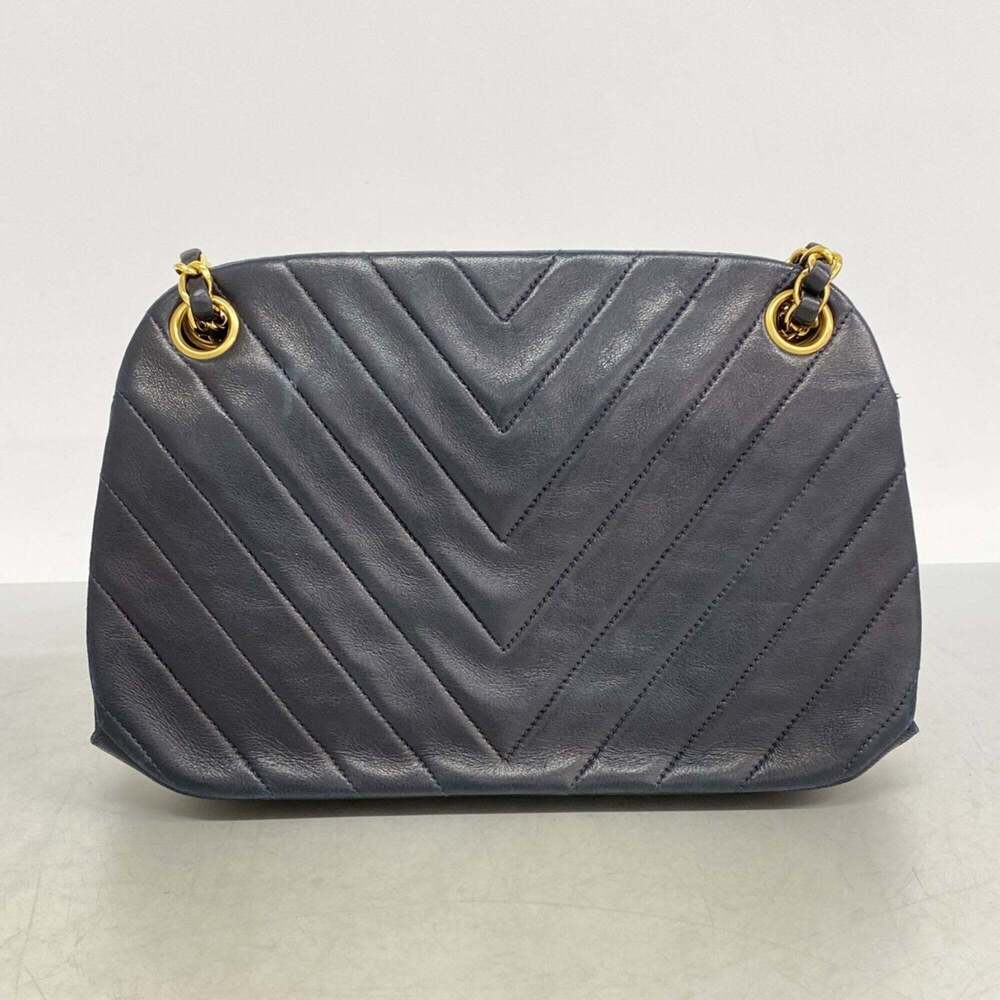 CHANEL Blue Lambskin Leather Shoulder Bag - Picture 10 of 10